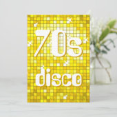 Disco Tegel Yellow 70s Disco-uitnodiging Kaart (Staand voorkant)