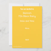 Disco Tegel Yellow 70s Disco-uitnodiging Kaart (Achterkant)