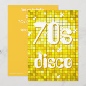 Disco Tegel Yellow 70s Disco-uitnodiging Kaart (Voorkant / Achterkant)