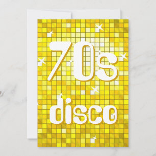 Disco Tegel Yellow 70s Disco-uitnodiging Kaart
