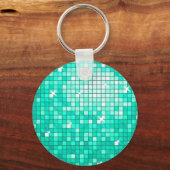 Disco Tegels Aqua sleutelhanger round (Voorkant)