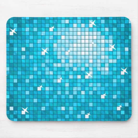 Disco Tegels Blue mousepad horizontal Muismat (Voorkant)