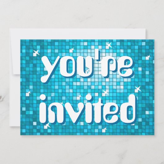 Disco Tegels Blue 'you are requested' amelia text Kaart (Voorkant)
