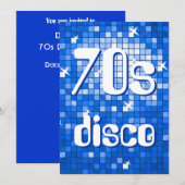 Disco Tegels Donkerblauw 70s Disco uitnodiging (Voorkant / Achterkant)