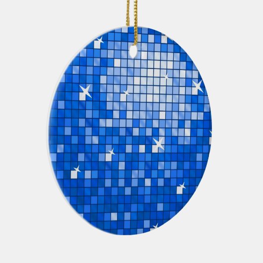 Disco Tegels donkerblauw ornament rond (Rechts)