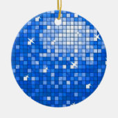Disco Tegels donkerblauw ornament rond (Voorkant)