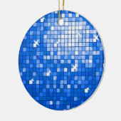 Disco Tegels donkerblauw ornament rond (Links)