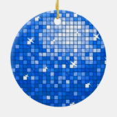 Disco Tegels donkerblauw ornament rond (Achterkant)