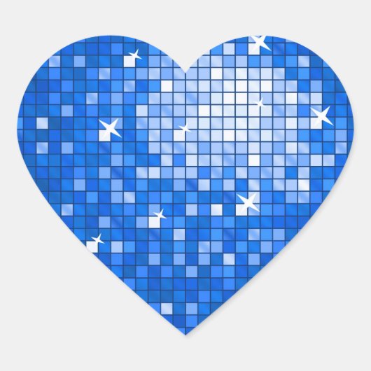 Disco Tegels Donkerblauw sticker hart (Voorkant)