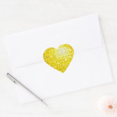 Disco Tegels Geel sticker hart (Envelop)
