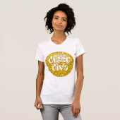 Disco Tegels "Gold" disco diva dames petite wit T-shirt (Voorkant volledig)