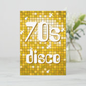 Disco Tegels "Gold" jaren 70 Disco uitnodiging (Staand voorkant)