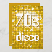 Disco Tegels "Gold" jaren 70 Disco uitnodiging (Voorkant / Achterkant)