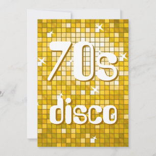 Disco Tegels "Gold" jaren 70 Disco uitnodiging