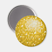 Disco-Tegels "Gold" koelkast magneet rond (Voorkant / Achterkant)