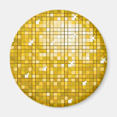 Disco-Tegels "Gold" koelkast magneet rond (Voorkant)