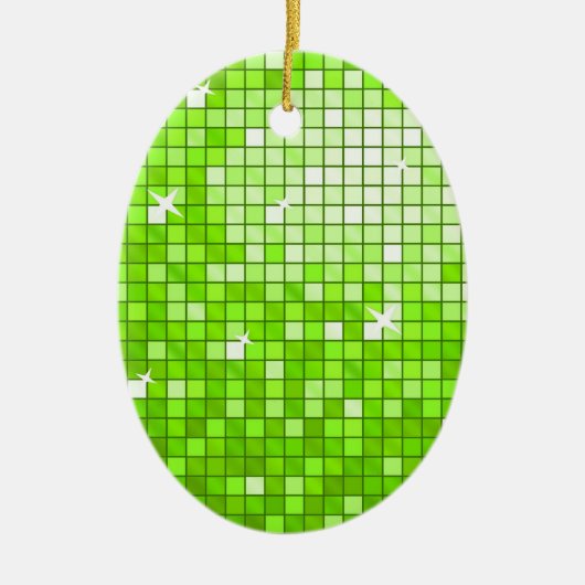 Disco Tegels Groen ornament ovaal (Voorkant)