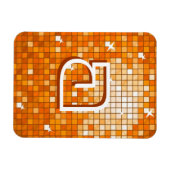 Disco Tegels Oranje premium monogram magnet Magneet (Horizontaal)
