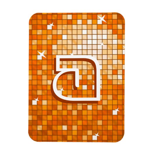 Disco Tegels Oranje premium monogram magnet Magneet (Verticaal)