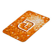 Disco Tegels Oranje premium monogram magnet Magneet (Linkerzijde)