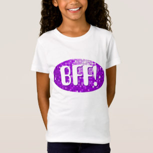 Disco-Tegels Paarse 'BFF!' meisjes hebben t-shirt 