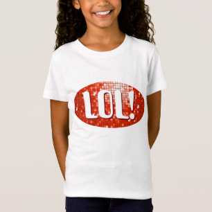 Disco Tegels Red 'LOL' meisjes hadden wit getikt T-shirt