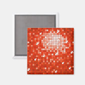 Disco Tegels Rood koelkastmagneet vierkant Magneet (Voorkant / Achterkant)