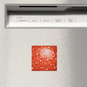 Disco Tegels Rood koelkastmagneet vierkant Magneet (Insitu (Vaatwasser))