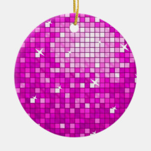 Disco Tegels Roze ornament rond