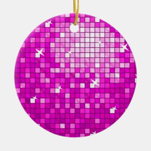 Disco Tegels Roze ornament rond (Voorkant)
