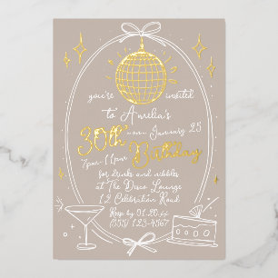 Disco Thema 30e verjaardag Uitnodiging Real