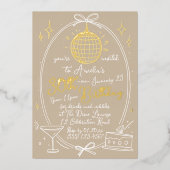 Disco Thema 30e verjaardag Uitnodiging Real (Voorkant)