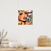 Disco-thema poster art  (Keuken)
