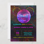 Disco-thema verjaardagsuitnodiging voor kinderen kaart (Voorkant)