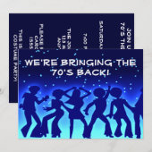 Disco Theme 70's Party Invitations Kaart (Voorkant / Achterkant)