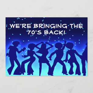 Disco Theme 70's Party Invitations Kaart