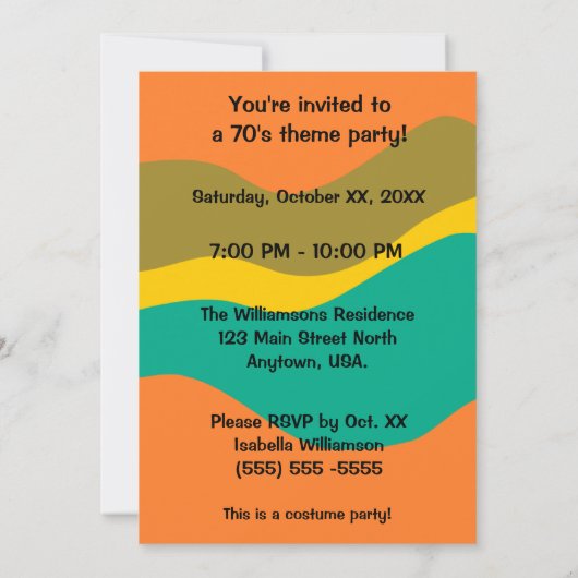 Disco Theme Party uit 1970 Kaart (Achterkant)