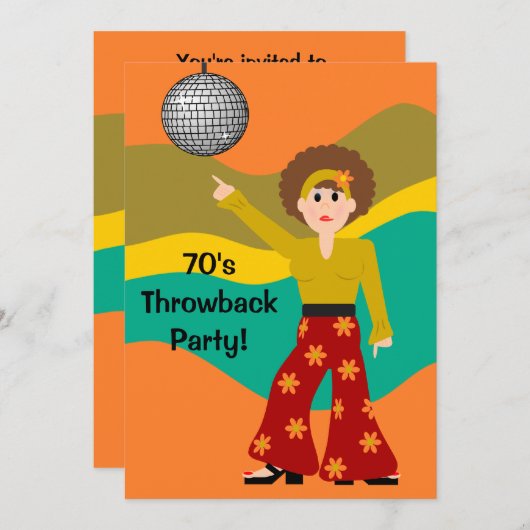 Disco Theme Party uit 1970 Kaart (Voorkant / Achterkant)
