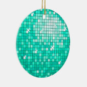 Disco Tiles Aqua ornament round (Rechts)