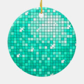 Disco Tiles Aqua ornament round (Achterkant)
