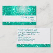 Disco Tiles Aqua visitekaartje White stripe (Voorkant / Achterkant)