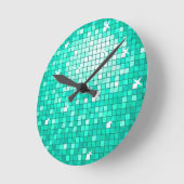 Disco Tiles Aqua wall klok (Hoek)