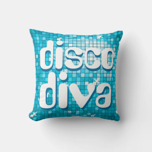 Disco Tiles Blue 'disco diva' gooien kussen