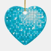 Disco Tiles Blue-sierhart Keramisch Ornament (Achterkant)
