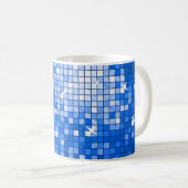 Disco Tiles Dark Blue-mok Koffiemok (Voorkant rechts)