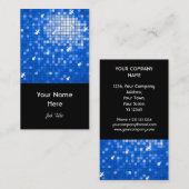Disco Tiles Dark Blue visitekaartje zwart portret (Voorkant / Achterkant)