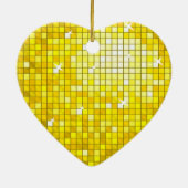Disco Tiles Geel sierhart Keramisch Ornament (Achterkant)