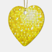 Disco Tiles Geel sierhart Keramisch Ornament (Links)