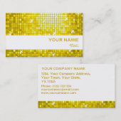 Disco Tiles Geel visitekaartje witte streep (Voorkant / Achterkant)