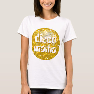 Disco Tiles "Gold" 'disco mamma' spaghetti T-shirt